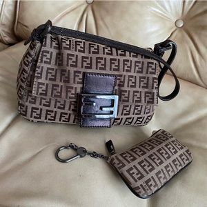 Fendi Vintage Mini Zucchina Mama Baguette with Key Pouch Wallet (Set)